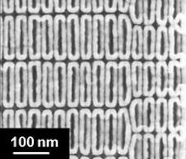 Scanning electron microscopy image of a Fresnel zone plate for x-ray microscopy